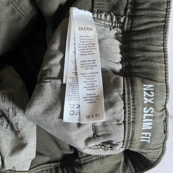 DU/ER Duer N2X No Sweat Slim Fit Joggers Pants - Men's Size 36*30 - Green - Picture 5 of 10